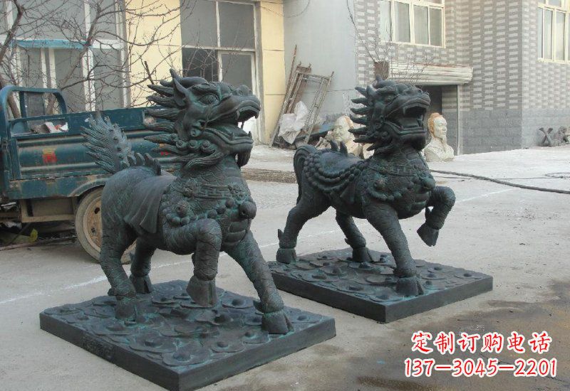 内江唯美雕塑:青铜立式麒麟