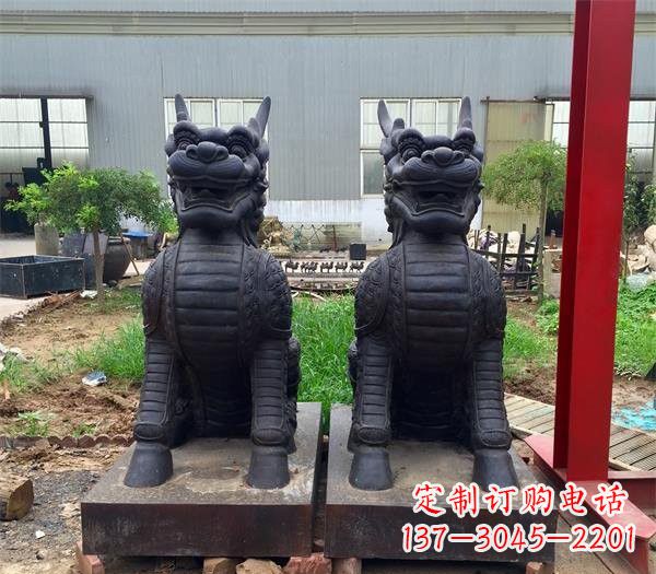内江青铜精美麒麟雕塑,注入艺术气息
