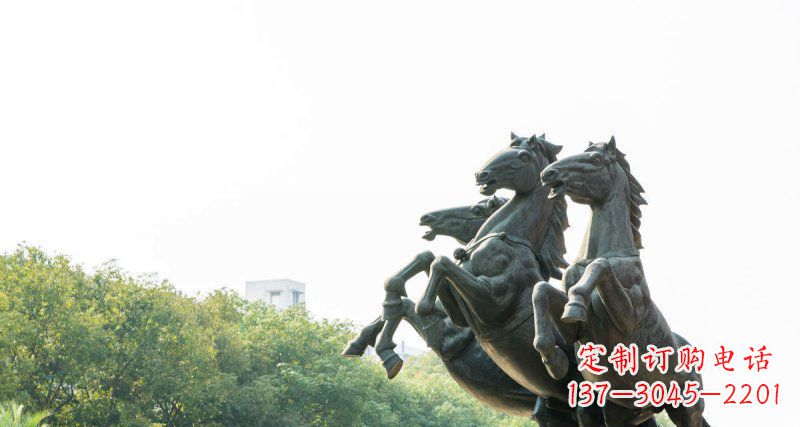 内江中领雕塑出品,精美青铜三匹马铜雕塑