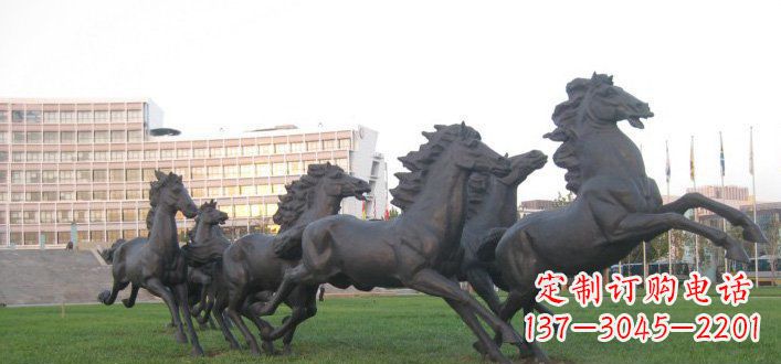 内江群马公园动物铜雕