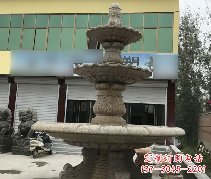 内江三层砂岩喷泉欧式石雕,定制专属你的雕塑