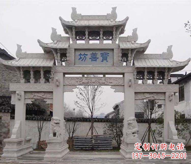 内江领雕塑:精美石牌坊石雕艺术品