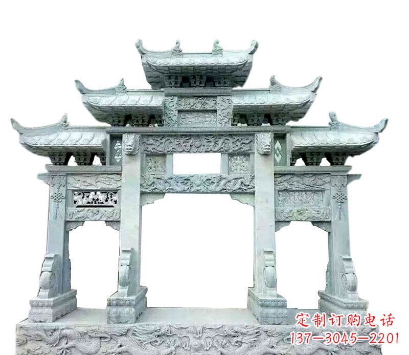 内江中领雕塑仿古牌坊石雕定制