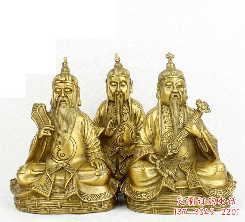 内江三清祖师神像铜雕,古典经典展现