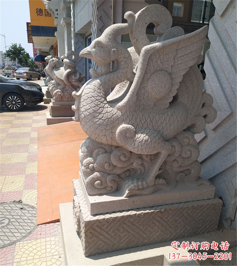 内江上古四大神兽之朱雀石雕雕塑摆件