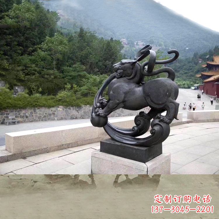 内江神兽白虎铜雕塑,雕刻出传统中国文化之精髓