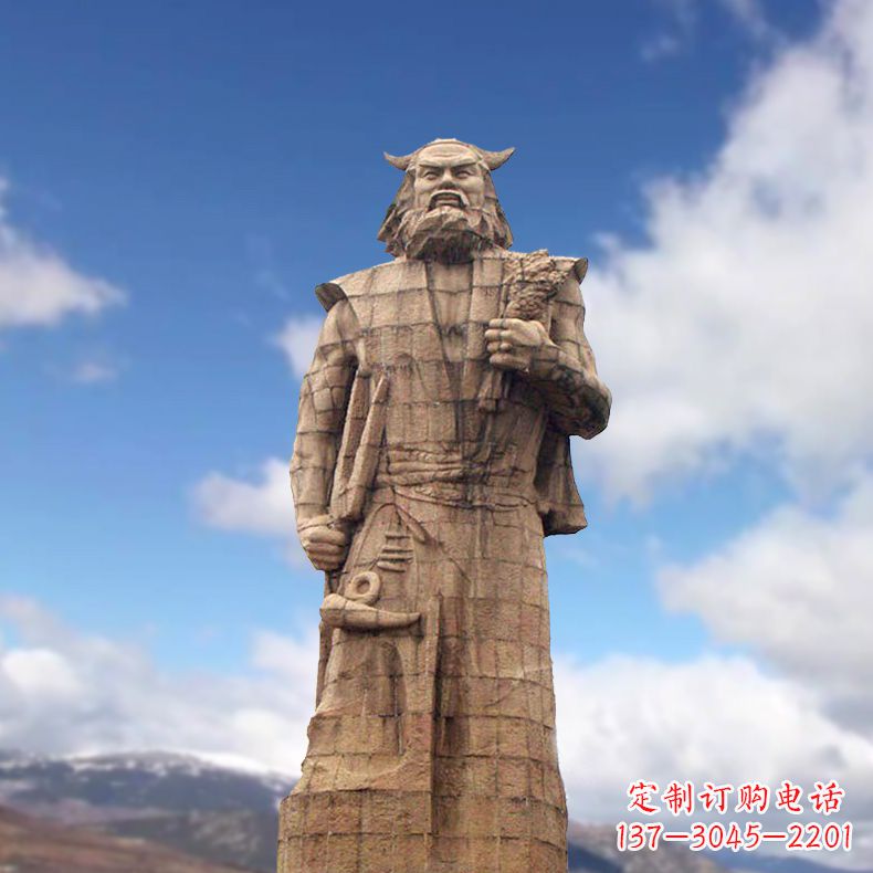 内江精美神农大型石雕像,由中领雕塑定制