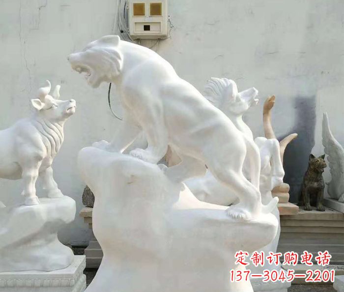 内江中领雕塑:汉白玉老虎雕塑