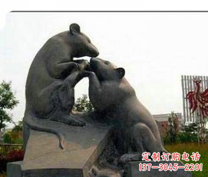 内江生肖动物老鼠石雕