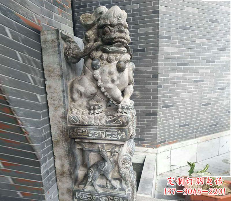 内江中领雕塑仿古石门墩石雕