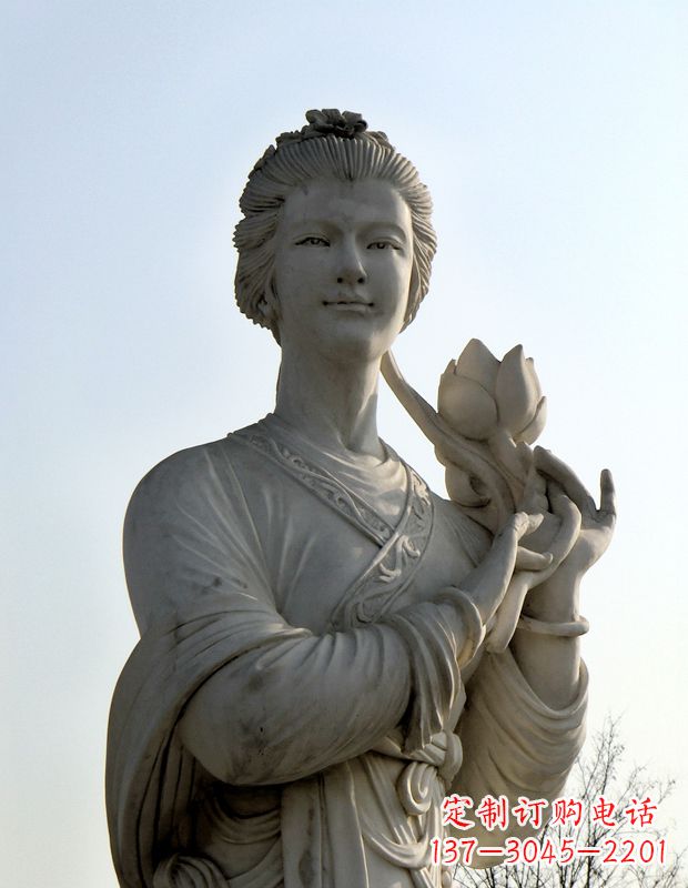 内江汉白玉荷花雕塑,精致美丽无双!