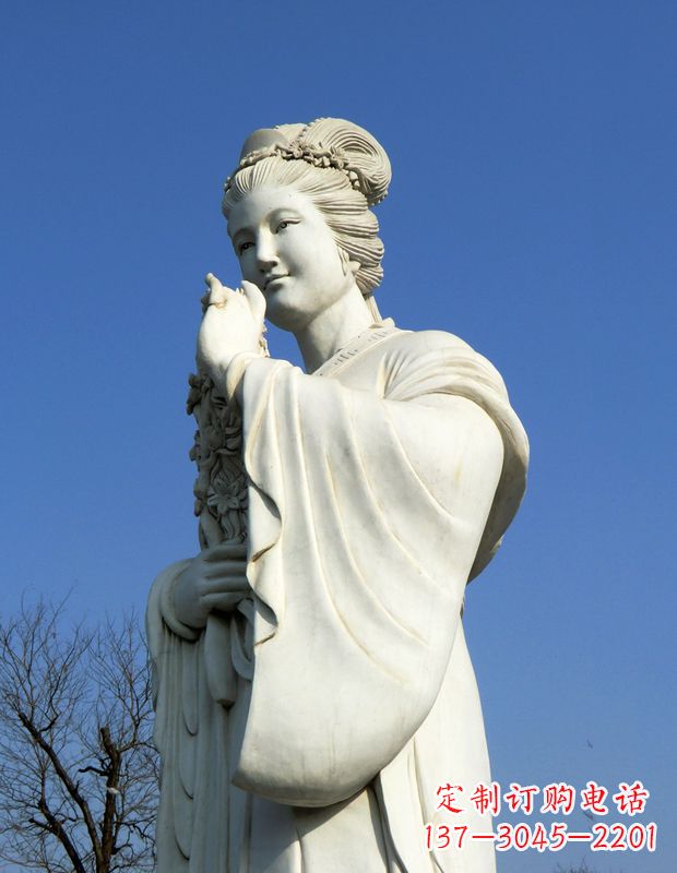 内江十二花神之三月桃花息夫人汉白玉精美美女雕像