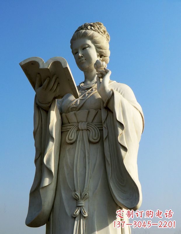 内江十二花神之十一月山茶花王昭君汉白玉美女雕塑