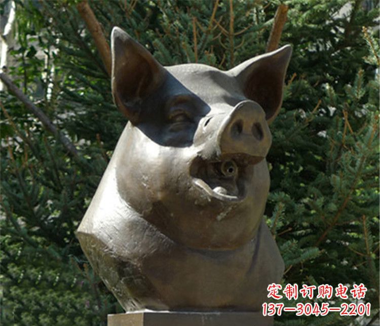 内江十二生肖猪首铜雕,让你敬佩万年历史的艺术精髓