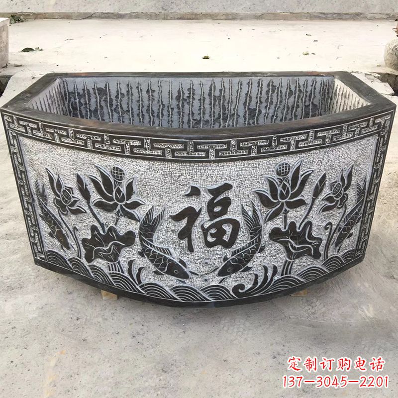 内江欣赏自然美景,石槽养鱼缸静谧雕塑