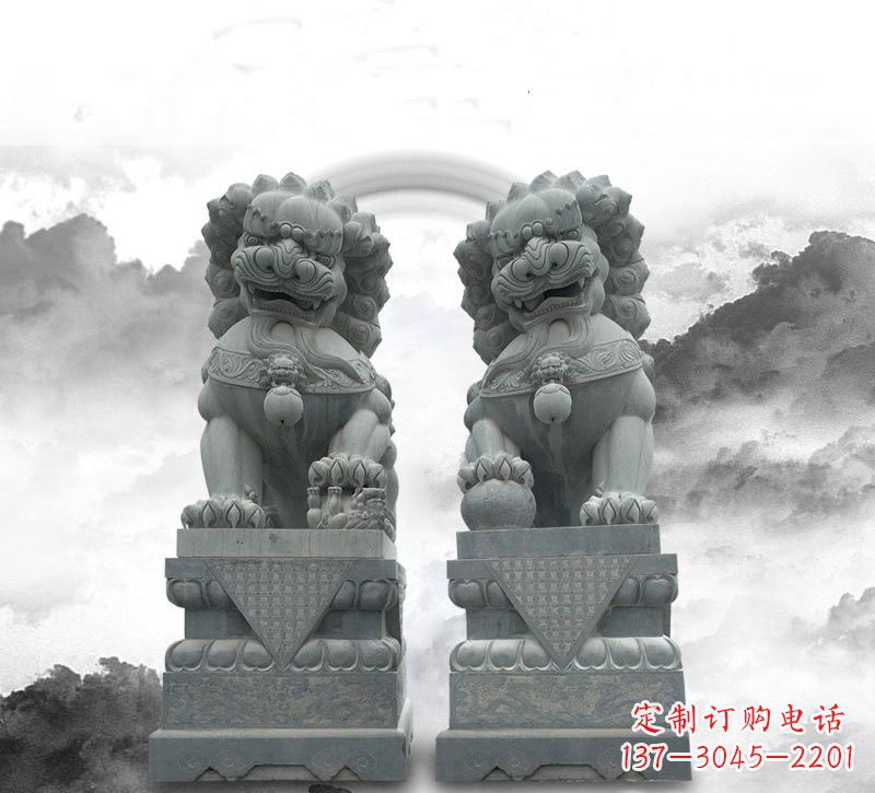 内江石雕大理石狮子雕塑——定制精品雕塑