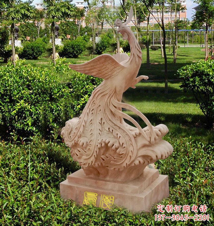 内江雕刻凤凰传递祥瑞祝福