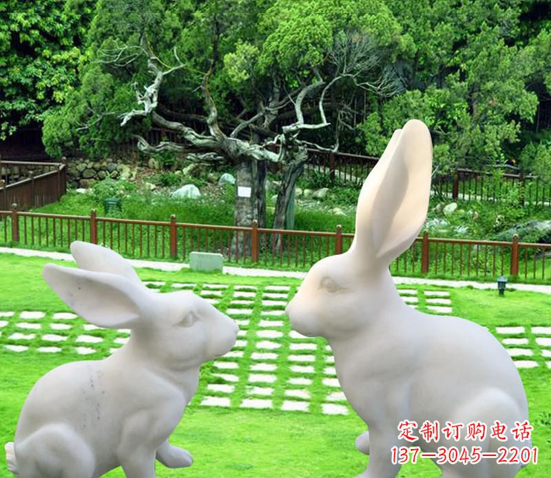 内江石雕公园动物兔子摆件