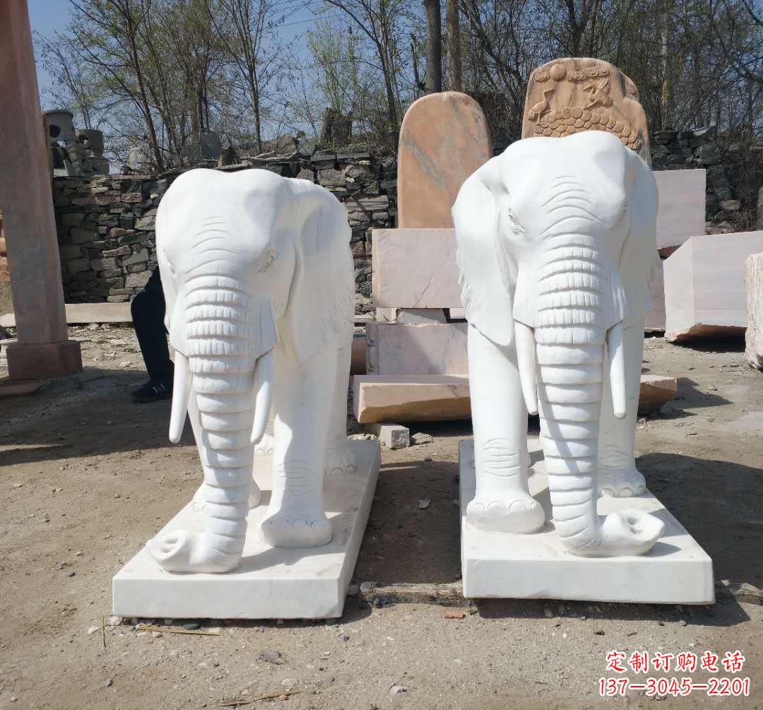 内江石雕汉白玉大象 (2)
