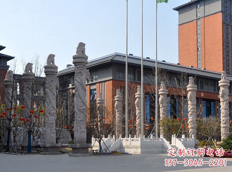 内江石雕华表柱-企业政务部门广场景观装饰柱