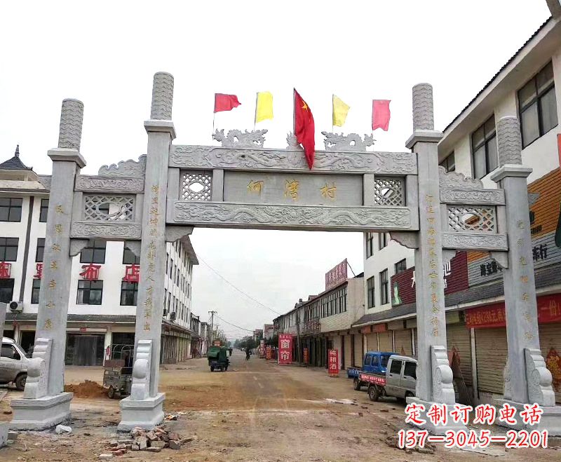 内江中领雕塑:精美石雕牌坊雕塑