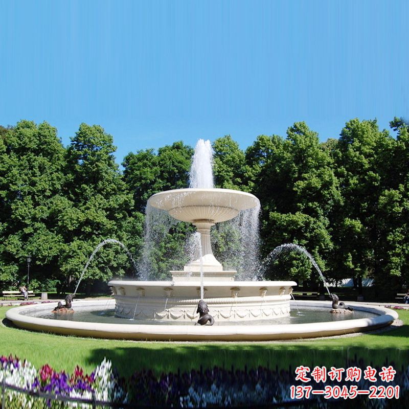 内江风格多变的莲花喷泉雕塑