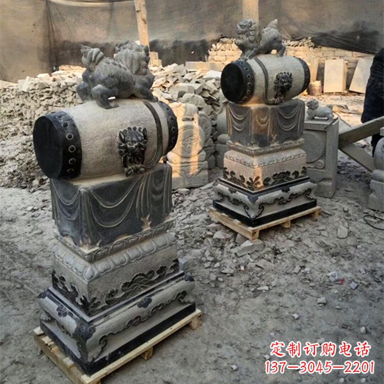 内江定制大象雕塑石雕门墩,传承中国古典文化