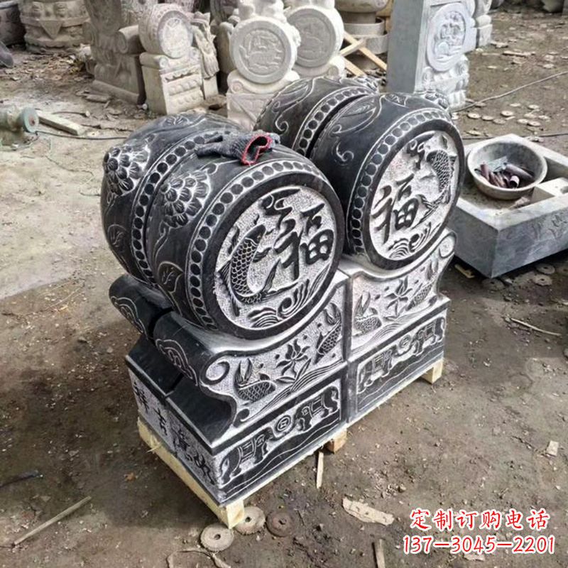 内江中领雕塑-石雕门墩貔貅抱鼓