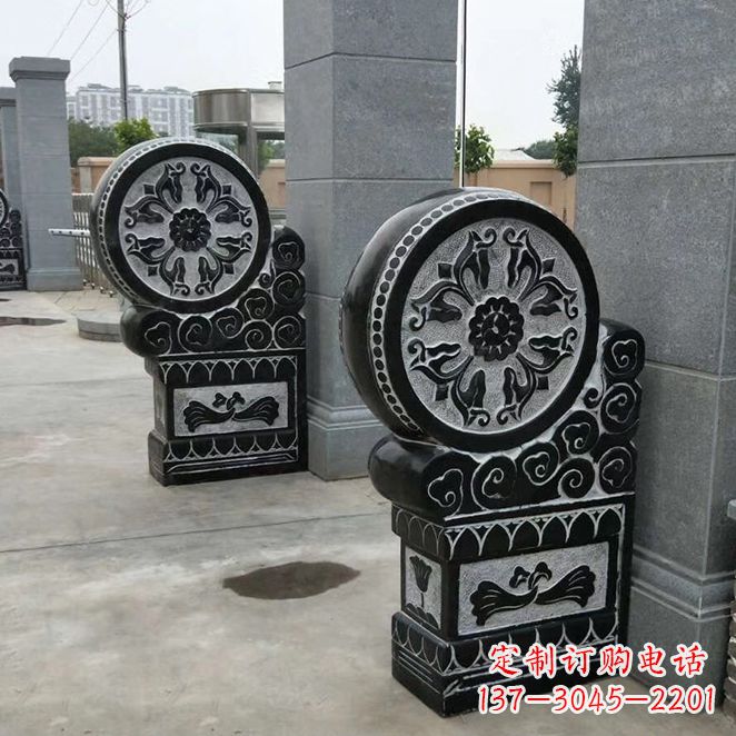 内江中领雕塑自主设计专业制作石雕门墩狮子,专…