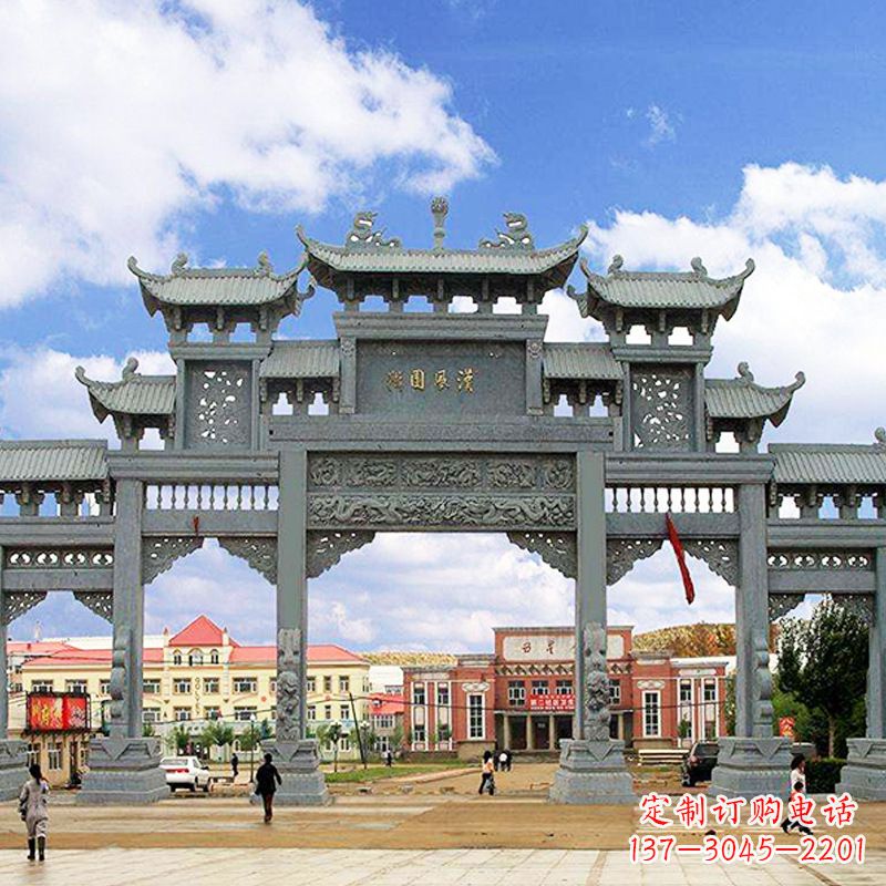 内江石雕牌坊-专业牌楼雕塑定制