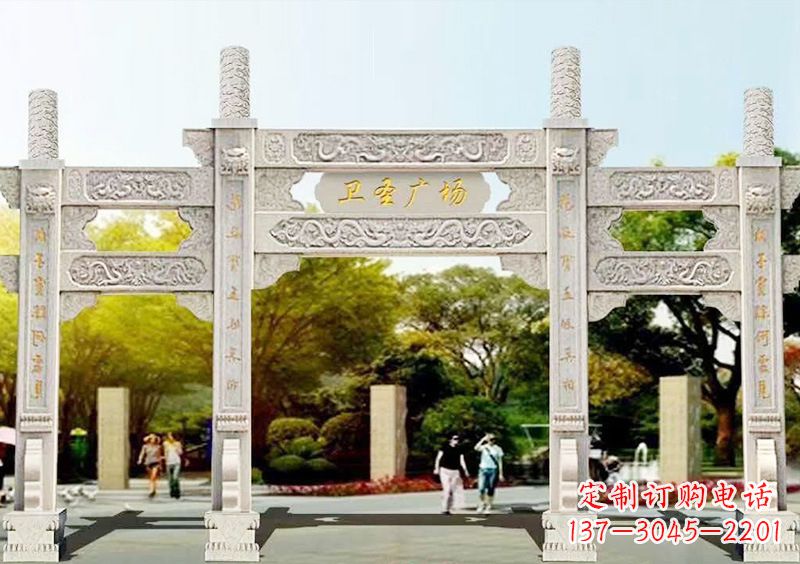 内江石雕牌坊雕塑,尊贵而独特