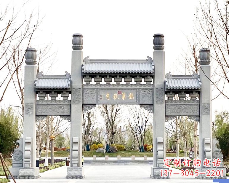内江石雕牌坊一个门