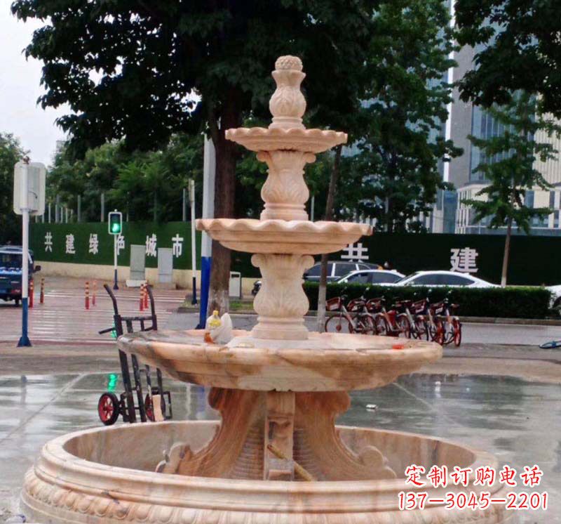 内江石雕喷泉钵,非凡水景体验