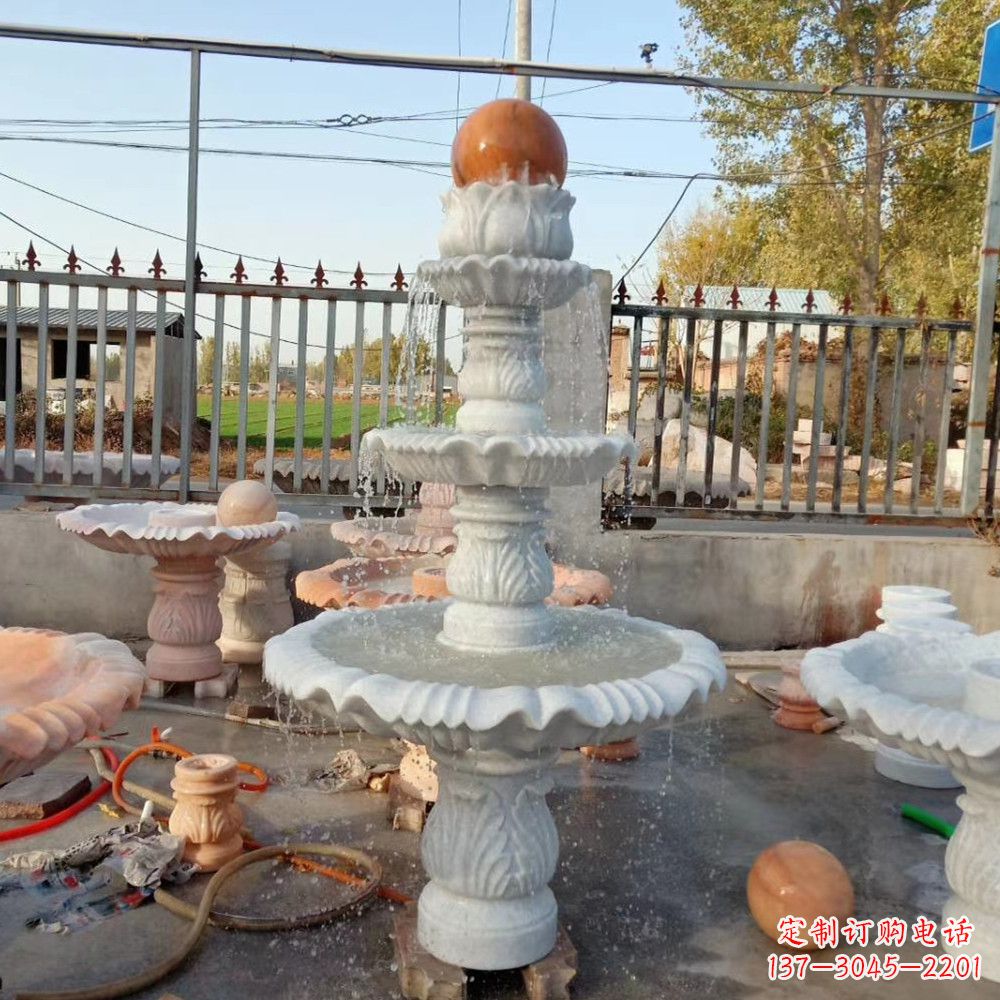 内江石雕喷泉,营造出静谧氛围
