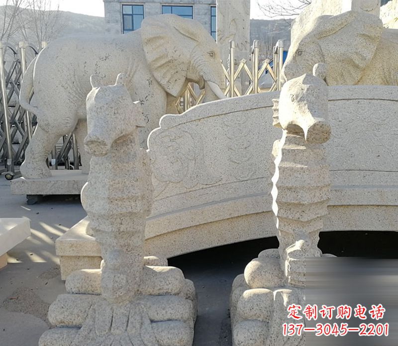 内江中领雕塑海马石雕静谧可爱