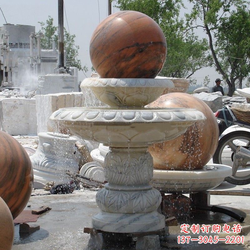 内江艺术精美的青石风水球雕塑