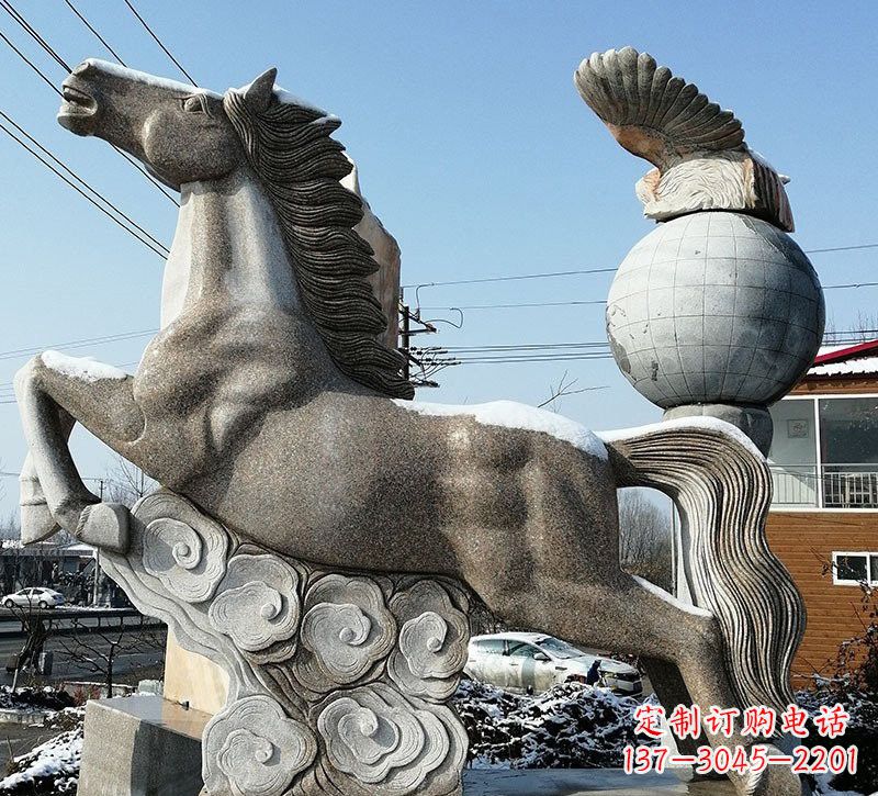 内江石雕祥云奔马