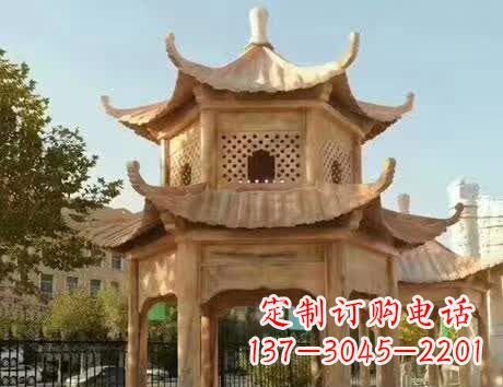 内江石雕小区景观双层凉亭