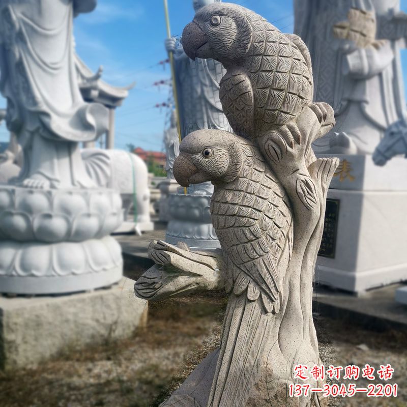 内江石雕鹦鹉景观雕塑摆件