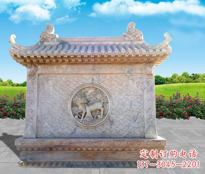 内江石浮雕麒麟庭院影壁