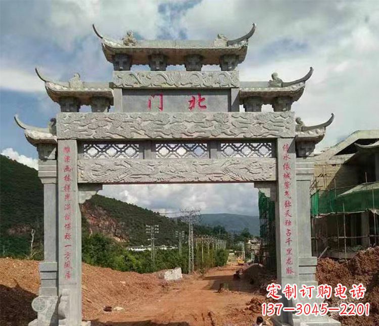 内江石牌坊单门牌坊石雕