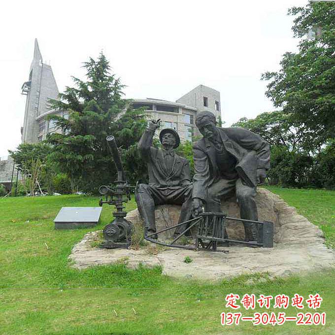内江世界名人美国著名发明家莱特兄弟公园名人雕塑