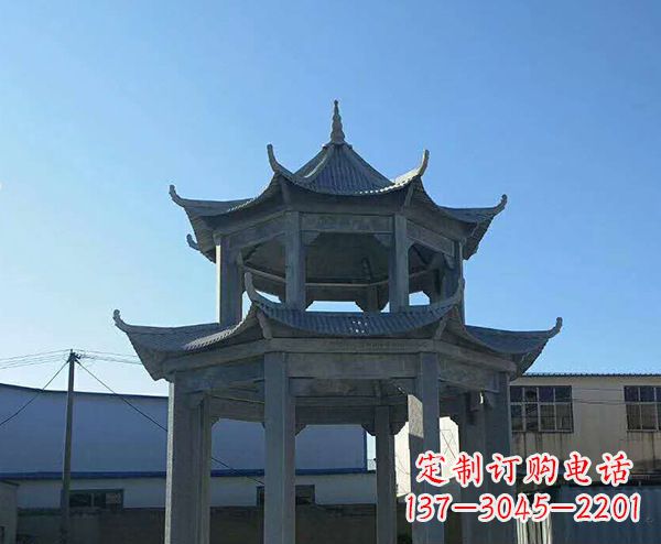 内江双层仿古石凉亭石雕_1