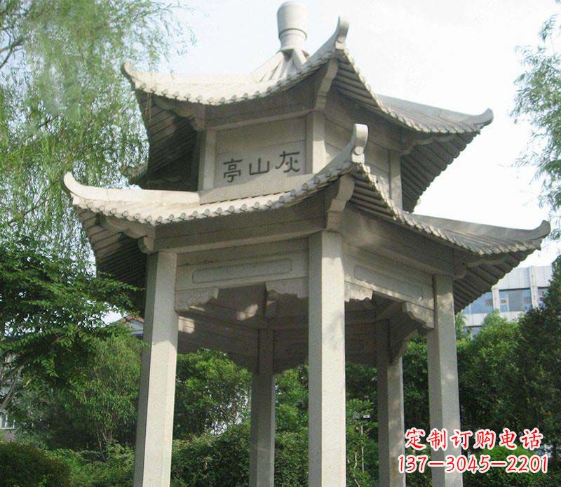 内江双层石凉亭石雕