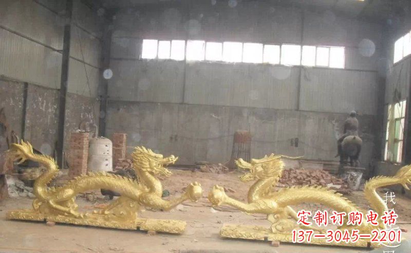 内江双龙戏珠广场铜雕 (2)