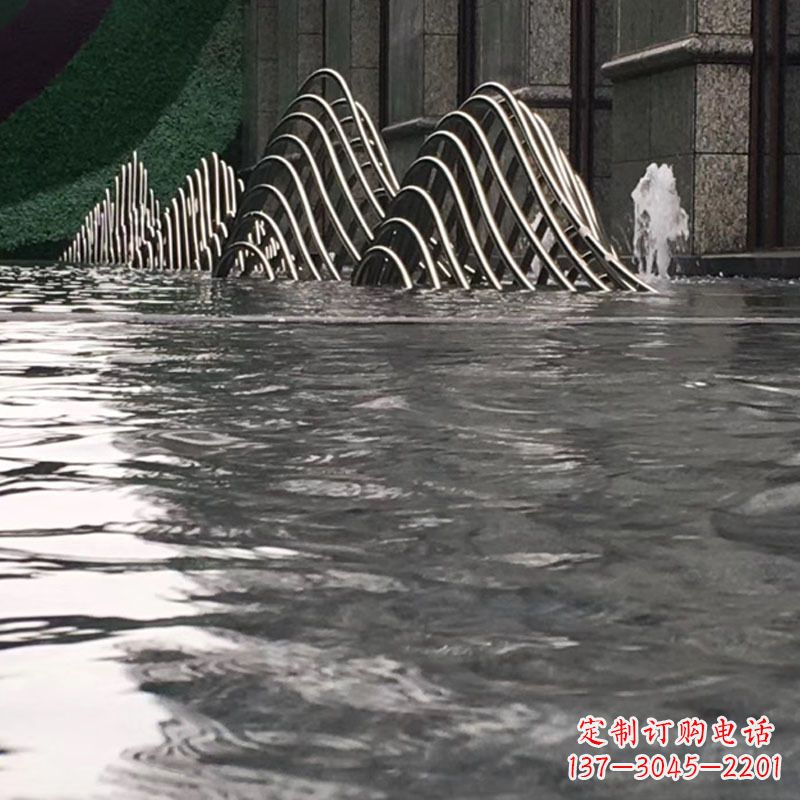 内江水池水景假山不锈钢