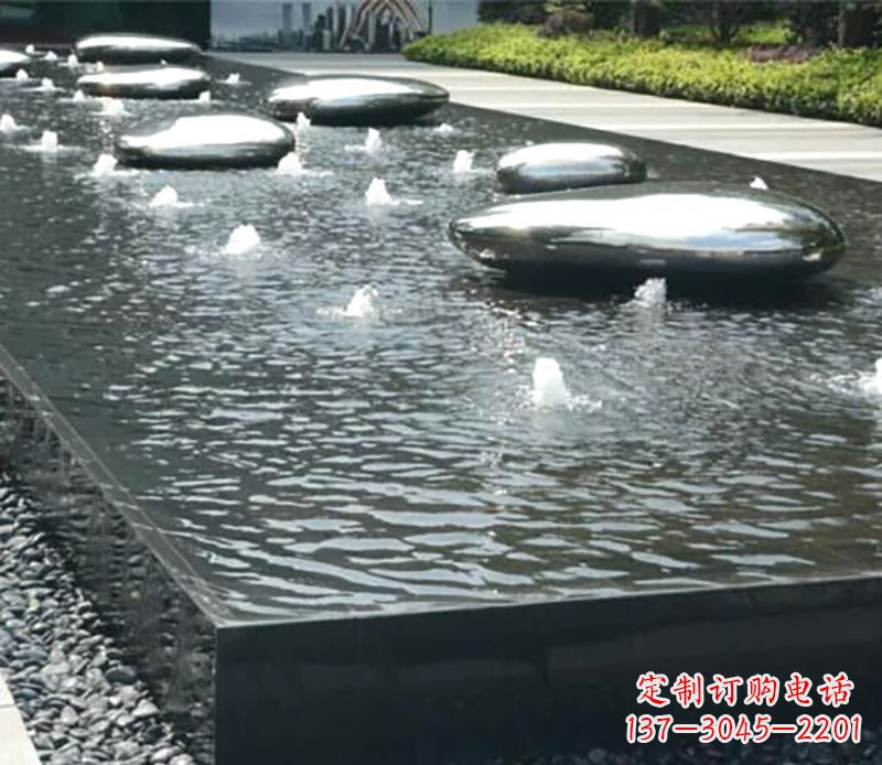 内江水滴水池不锈钢雕塑