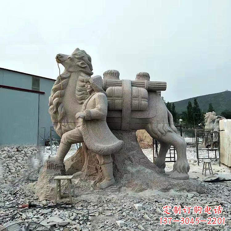 内江丝绸之路骆驼情景石雕