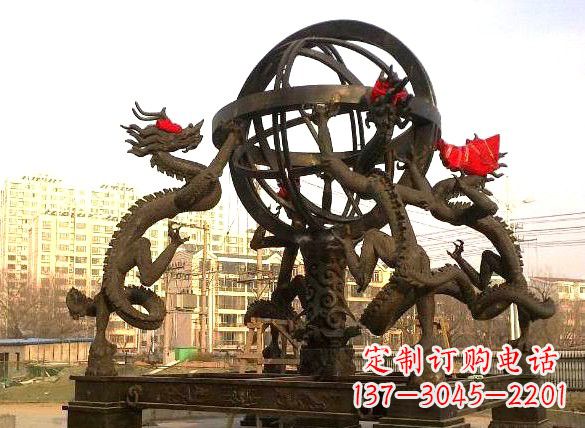 内江四龙戏珠城市景观铜雕