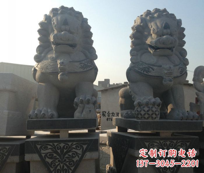 内江寺庙景观仿古石狮子 (2)